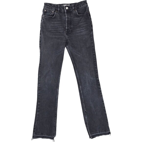 We The Free Raw Hem Straight Leg Faded Black Jeans 27 y2k 90s - Picture 1 of 8